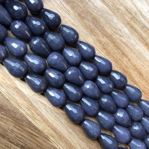 Synthetic Sapphire Jade Beads, Sapphire 10x14 mm Drops Shape Beads