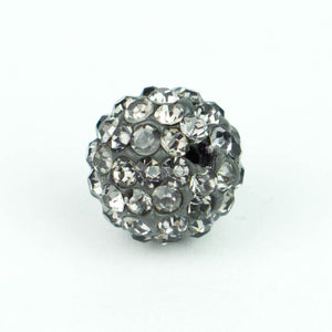 Crystal Pave Beads 10 mm Grey