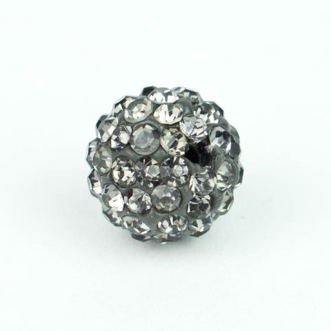 Crystal Pave Beads 12 mm Grey