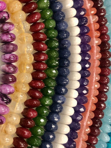 Natural Multi Gemstone Beads, Multi Stone Rondelle Beads, Multi