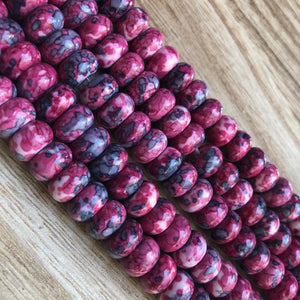 Burgundy Rain Jasper Beads, Jasper 10 mm Roundelle Beads