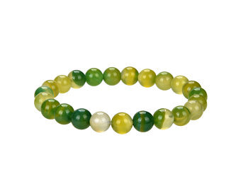 Natural Stripped Agate Beaded Bracelet, Round 8 mm Agate Beaded Bracelet