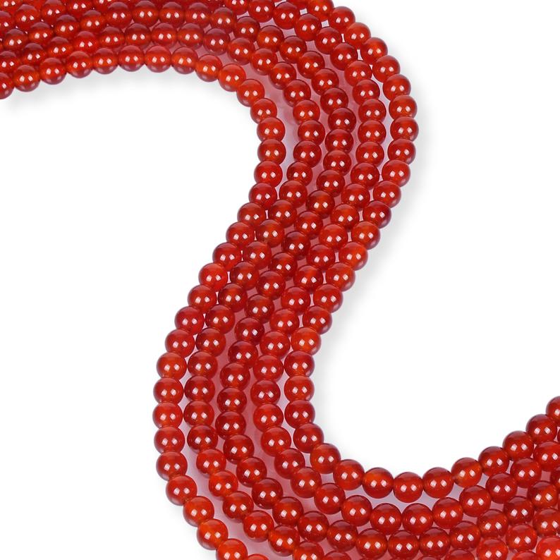 Carnelian Agate Beads, Agate Smooth Round 8 mm Full Strand Beads