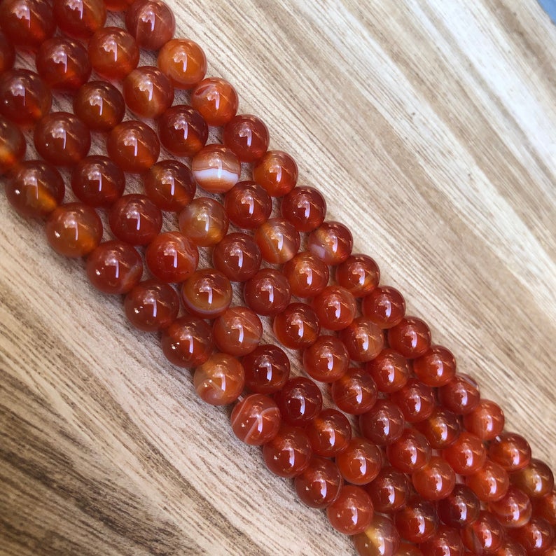 Natural Carnelian Beads, Carnelian 8 mm Round Shape Beads