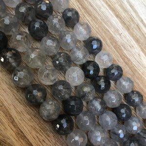 Natural Black Rutile Quartz Round Beads, Rutile Quartz 10 mm Beads