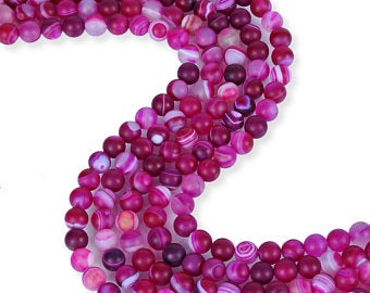 Natural Frosted Multi-Color Agate Beads, Agate Round Shape Beads, 8 mm Agate Smooth Beads