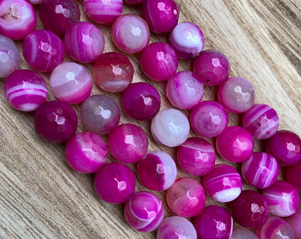 Natural Multi-Color Agate Beads, Agate 10 mm Faceted Round Shape Beads
