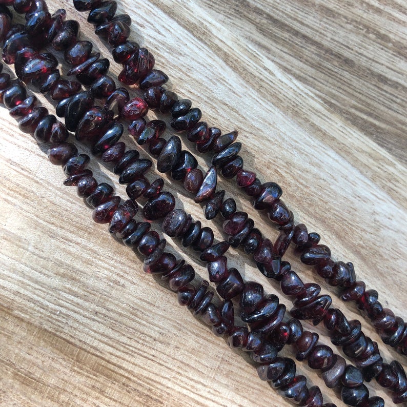 Natural Garnet Beads, Garnet Smooth Gemstone Beads, Garnet Chips Beads
