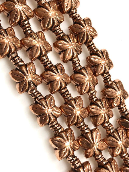 Solid Copper Bali Style Spacer Beads, Copper Beads 25 Pcs