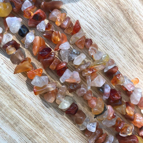 Natural Carnelian Beads, Carnelian Chips Smooth Gemstone Beads