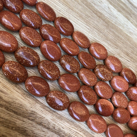 Natural Red Gold Stone Oval Shape Beads, Gold Stone 10x12 mm Beads