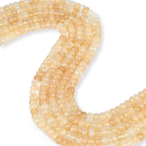 Natural Golden Rutile Quartz Beads, Quartz Smooth Roundelle Beads, 8 mm Quartz Gemstone Beads