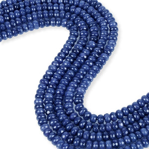Sapphire Roundelle Beads, Sapphire Faceted 8 mm Beads