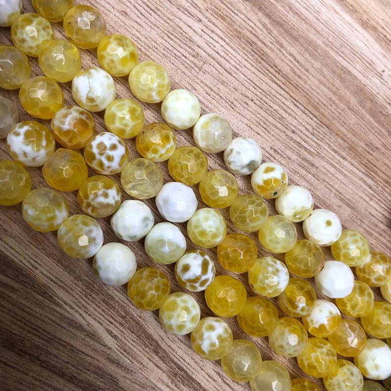 Natural Honey Agate Beads, Honey Agate Round Shape 8 mm Faceted Beads