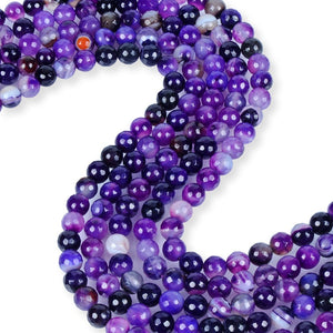 Purple Agate Round Beads, Agate Faceted 8 mm Beads,