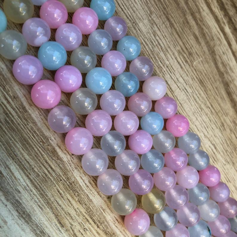 Natural Easter Agate Beads, Agate Round Shape Beads, 8 mm Agate Stone Beads