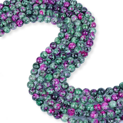 Natural Ruby Zoisite Beads, 8 mm Smooth Zoisite Stone Beads, Round Shape Zoisite Beads