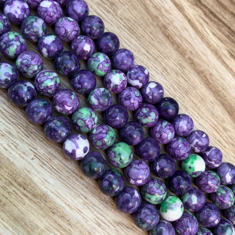 Natural Purple Rain Jasper Beads, Jasper Round Shape Beads, 8 mm Jasper Stone Beads