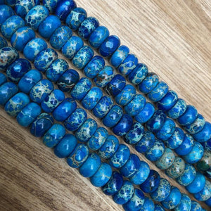 Natural Blue Imperial Jasper Beads, Imperial Jasper 8 mm Roundelle Shape Smooth Beads