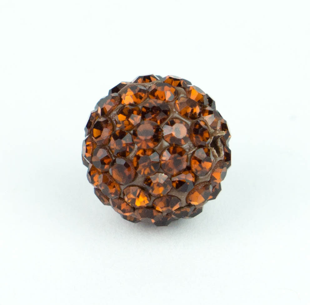 Crystal Pave Beads 10 mm Dk. Topaz