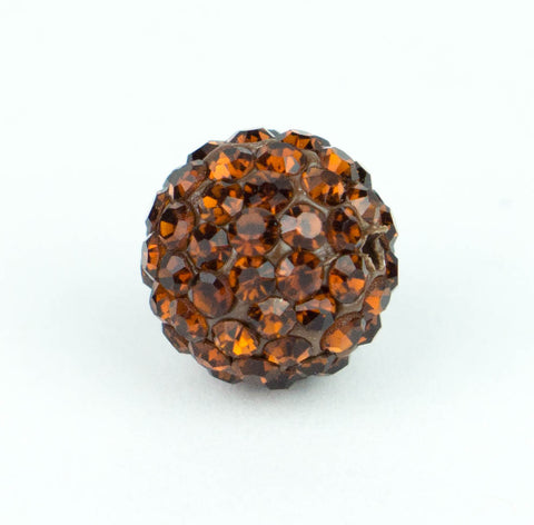 Crystal Pave Beads 8 mm Dk. Topaz