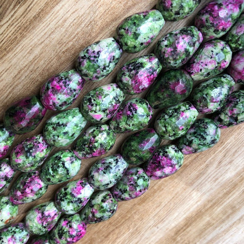 Natural Ruby Zoisite Beads, Ruby Zoisite Drops Shape 11x15 mm Faceted Beads