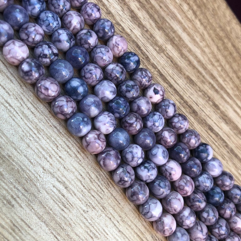 Natural Lavender Imperial Jasper Beads, Jasper Round Beads, 6 mm Jasper Stone Beads