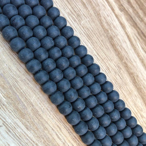 Natural Frosted Black Onyx Beads, Onyx Round Shape Beads, Onyx 6 mm Gemstone Stone