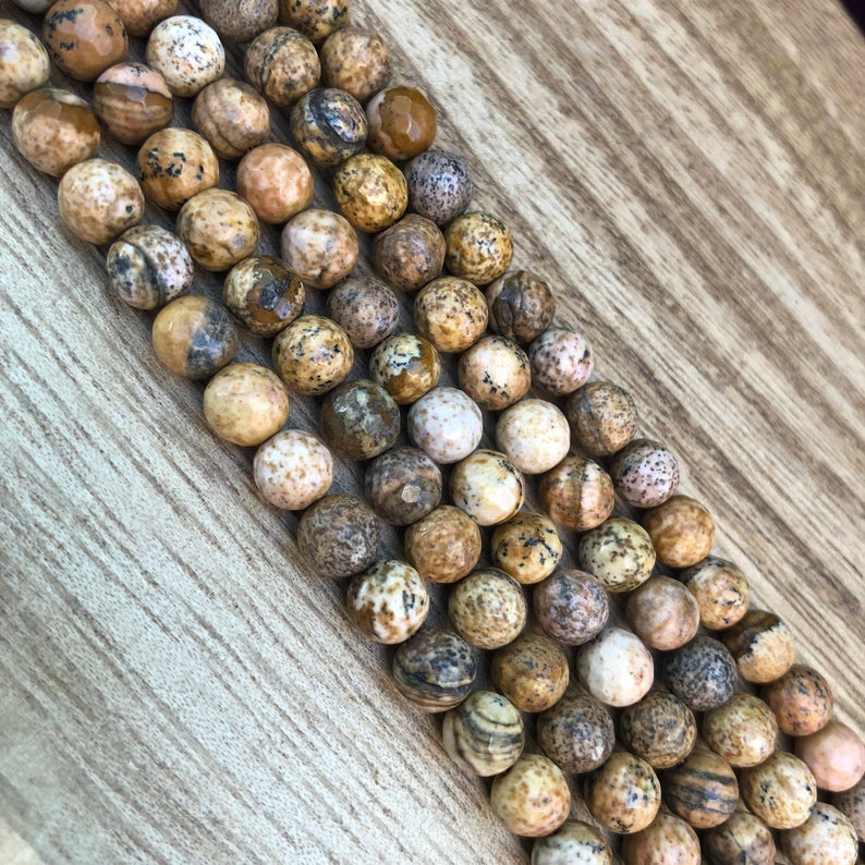 Natural Picture Jasper Beads, Jasper 4 mm Stone Beads, Round Shape Jasper Beads
