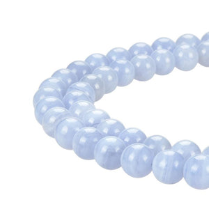 Natural Blue Lace Agate Beads, Blue Lace Agate Round 8 mm Smooth Beads