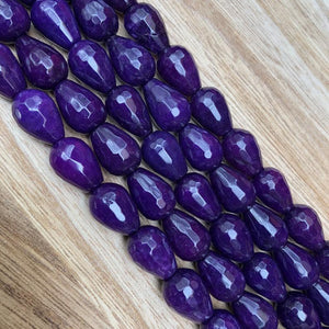 Natural Blue Agate Beads, Blue Agate 12x16 mm Drop Shape Beads