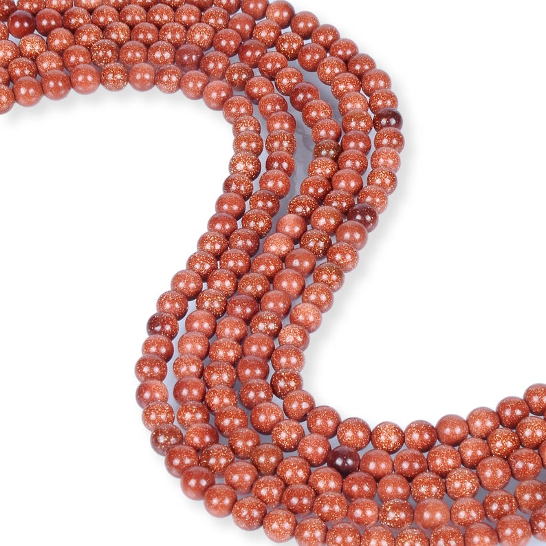 Natural Red Sunstone Beads, 6 mm Smooth Sunstone Beads, Sunstone Round Beads