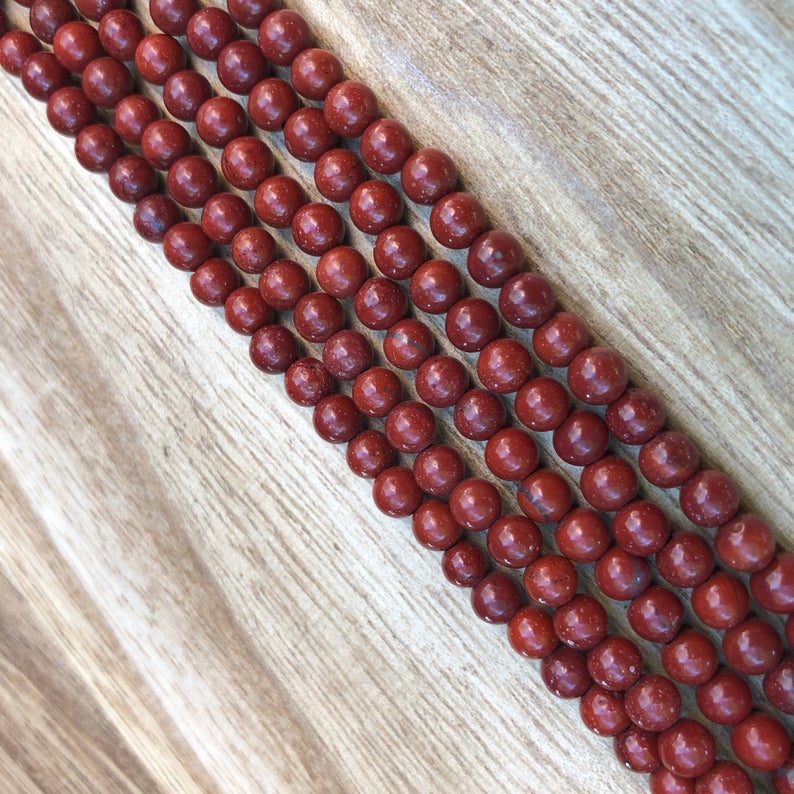 Natural Red Jasper Beads, 4 mm Jasper Beads, Jasper Round Shape Smooth Beads
