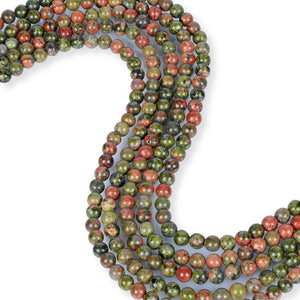 Natural Unakite Jasper Beads, Roundelle Shape Jasper Beads, Jasper 6 mm Gemstone Beads