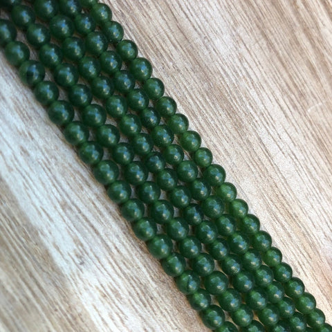 Natural Green Jasper Beads, Jasper Round Shape Beads, Smooth 4 mm Jasper Beads