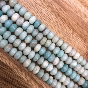 Natural Amazonite Smooth Beads, Amazonite 8 mm Roundelle Shape Faceted Beads