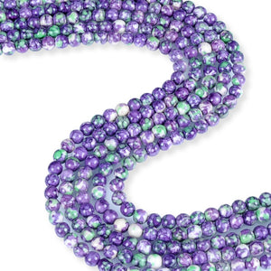 Natural Sand Finish Purple Agate Beads, Round Shape Agate Beads, Purple Agate 6 mm Smooth Beads