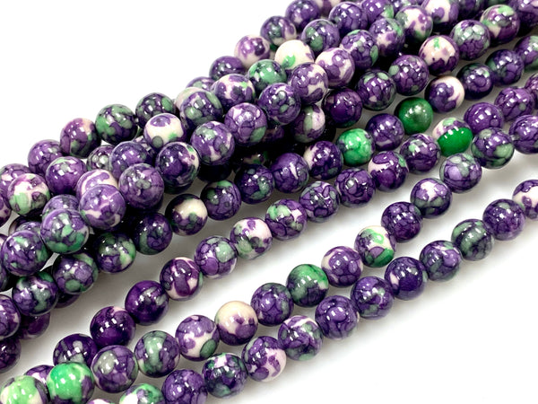Natural Purple Rain Jasper Beads / Faceted Round Shape Beads / Healing Energy Stone Beads / 6mm 2 Strand Gemstone Beads