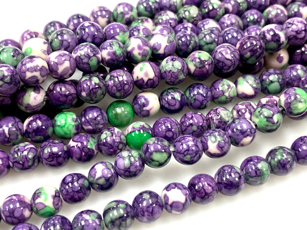 Natural Purple Rain Jasper Beads / Faceted Round Shape Beads / Healing Energy Stone Beads / 6mm 2 Strand Gemstone Beads