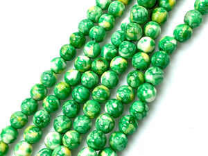 Natural Green Rain Jasper Beads / Healing Energy Stone Beads / Faceted Round Shape Beads / 6mm 2 Strand Gemstone Beads