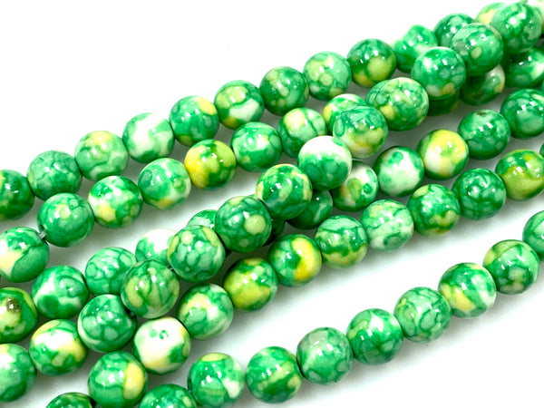 Natural Green Rain Jasper Beads / Healing Energy Stone Beads / Faceted Round Shape Beads / 6mm 2 Strand Gemstone Beads