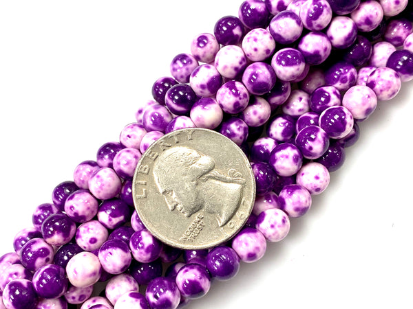 Natural Purple Rain Jasper Beads / Healing Energy Stone Beads / 6mm 2 Strand Gemstone Beads