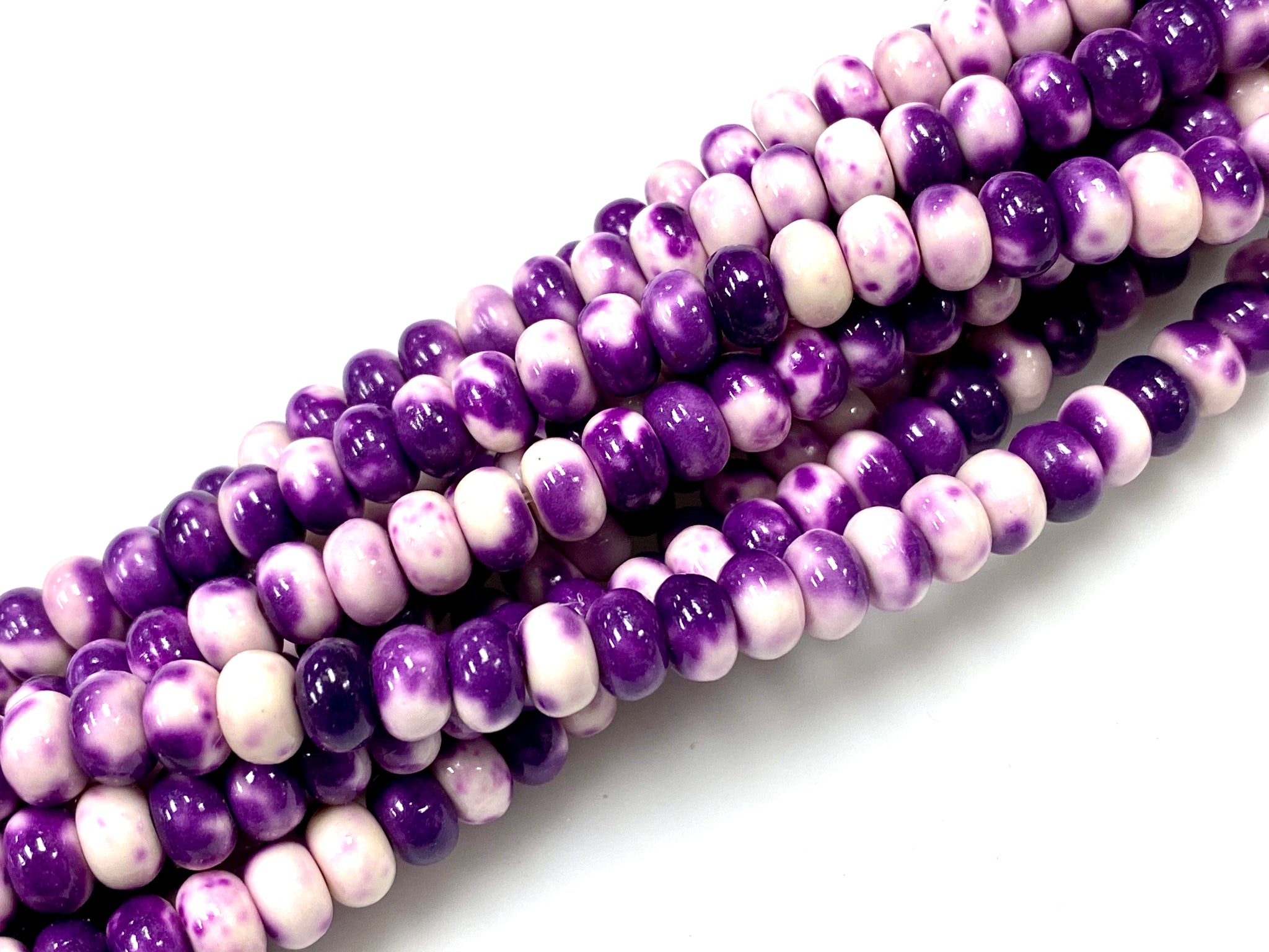 Natural Purple Rain Jasper Beads / Faceted Rondelle Shape Beads / Healing Energy Stone Beads / 6mm 2 Strand Gemstone Beads