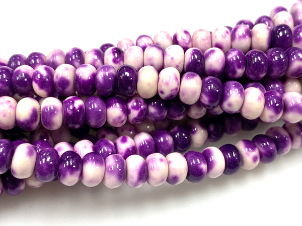 Natural Purple Rain Jasper Beads / Faceted Rondelle Shape Beads / Healing Energy Stone Beads / 6mm 2 Strand Gemstone Beads