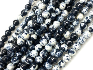 Natural Black Rain Jasper Beads / Faceted Round Shape Beads / Healing Energy Stone Beads / 6mm 2 Strand Gemstone Beads