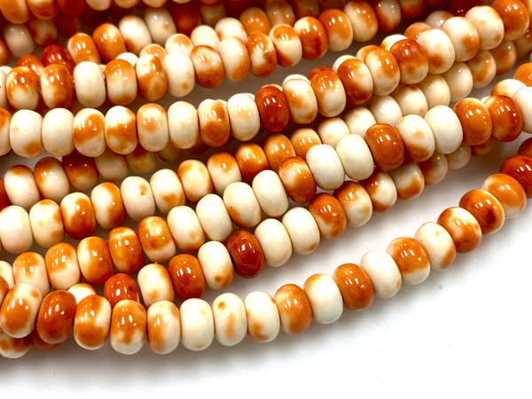 Natural Orange Rain Jasper Beads / Faceted Round Shape Beads / Healing Energy Stone Beads / 6mm 2 Strand Gemstone Beads