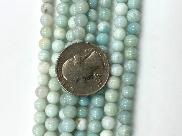 Natural Amazonite Beads / Faceted Round Shape Beads / Healing Energy Stone Beads / 6mm 2 Strand Gemstone Beads