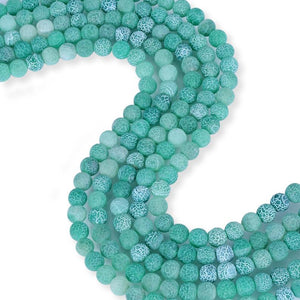 Natural Frosted Green Agate Beads, Agate 8 mm Beads, Round Shape Agate Stone Beads