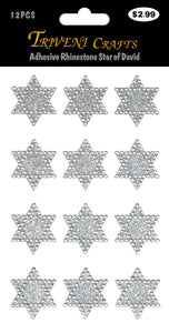Adhesive Rhinestone Star of David