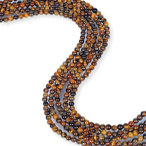 Natural Tiger Eye Beads, Tiger Eye Round Shape Beads, 4 mm Tiger Eye Gemstone Beads